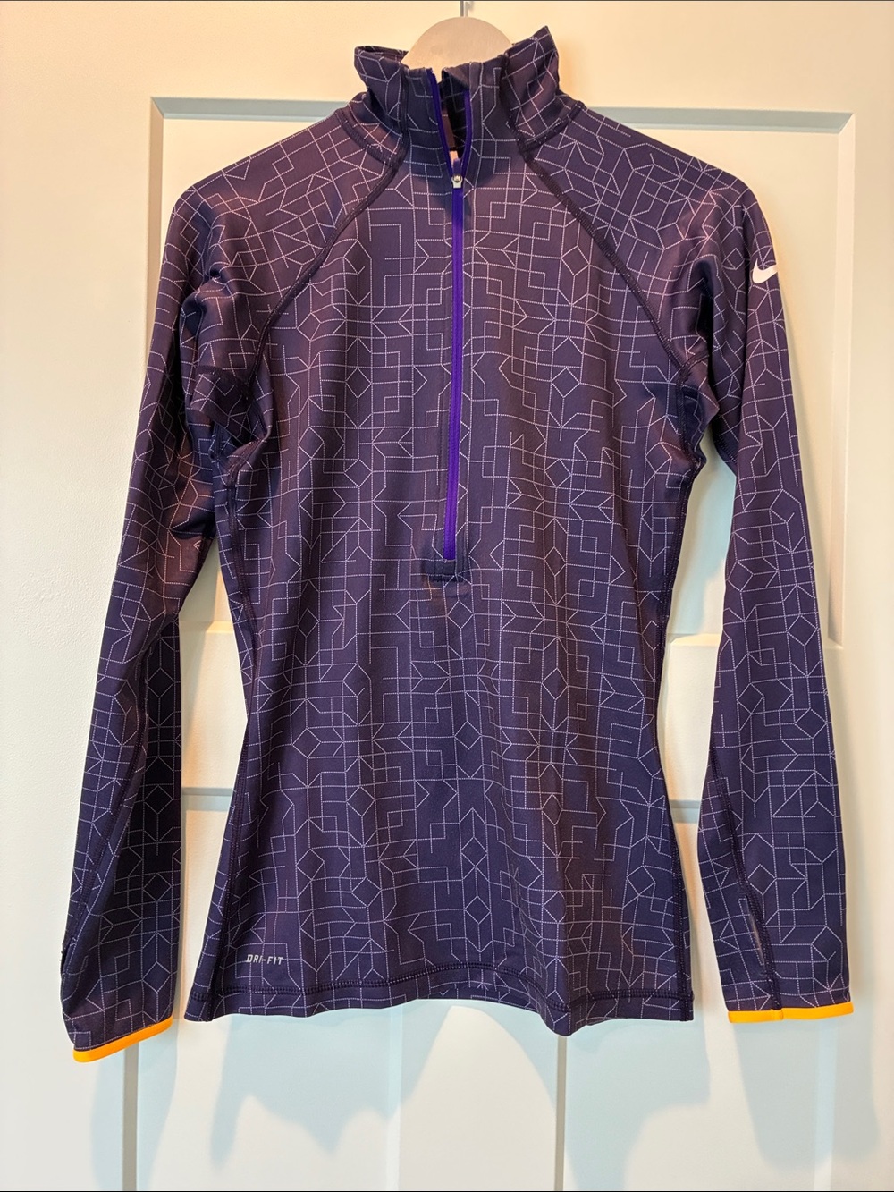 Nike Purple Geometric Half-Zip Training Top - Picture 1 of 7